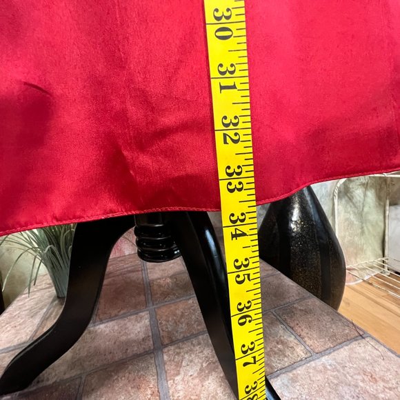 πFire Red Satin A-Line Viscose Blend Maxi Skirt - Picture 5 of 15